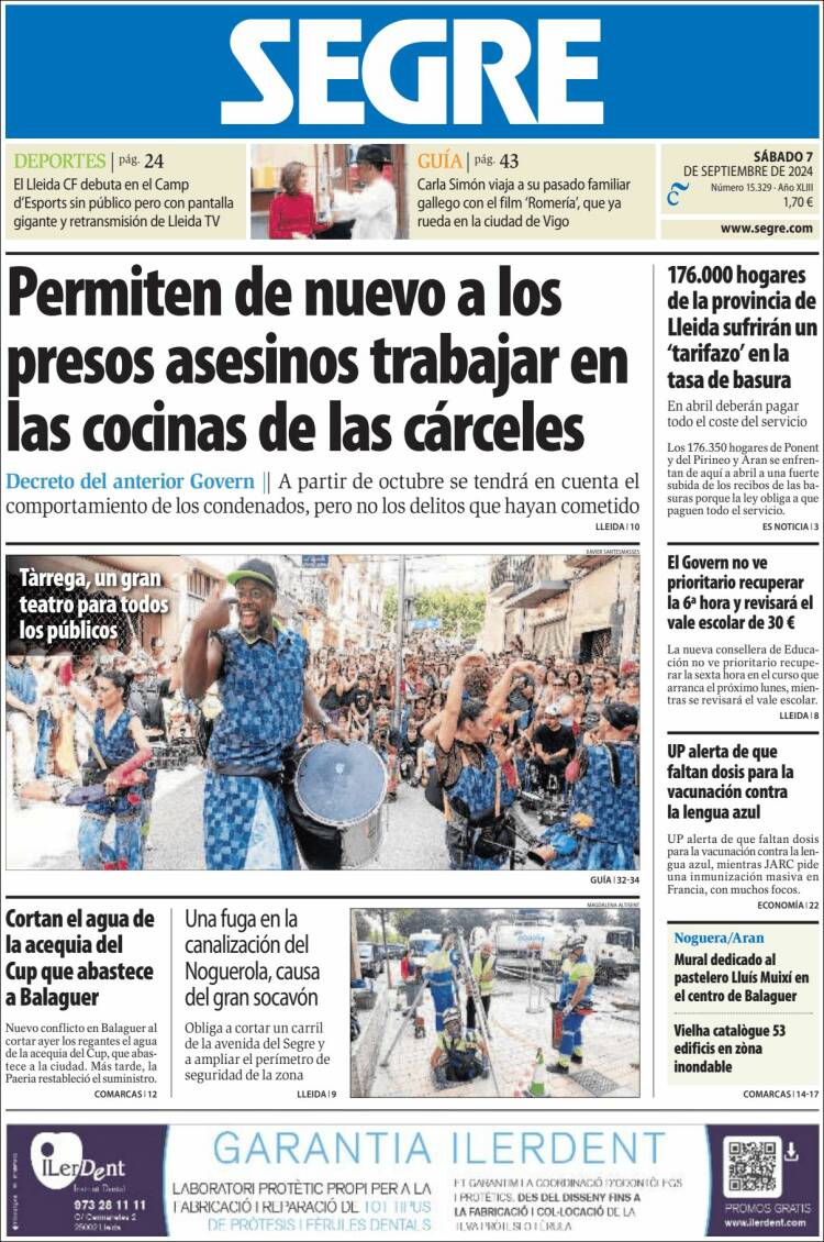 Portada de Segre  (España)