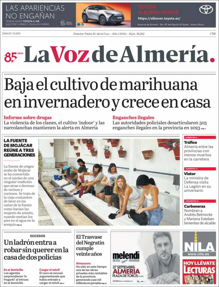 Portada de La Voz de Almería (España)