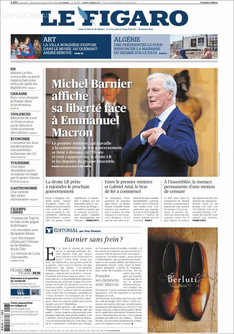 Portada de Le Figaro (Francia)