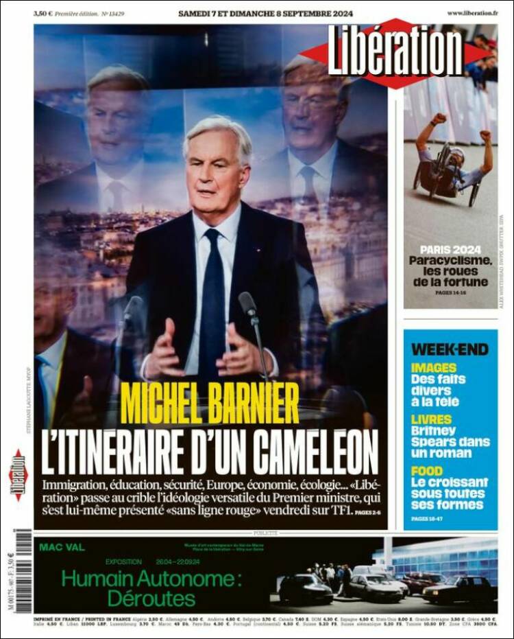 Portada de Libération (Francia)