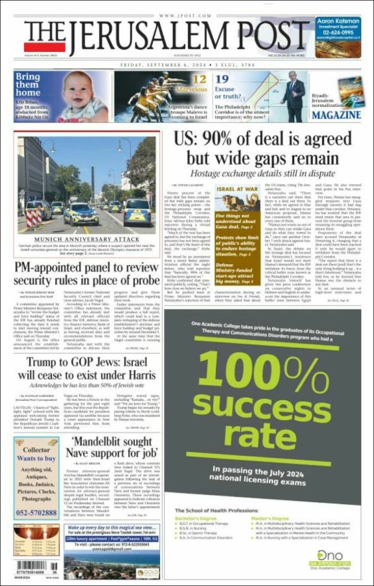 Portada de The Jerusalem Post (Israel)