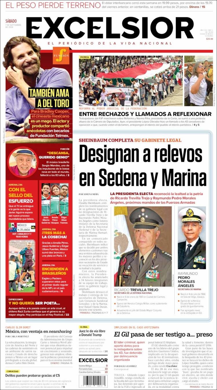 Portada de Excelsior (M&eacute;xico)
