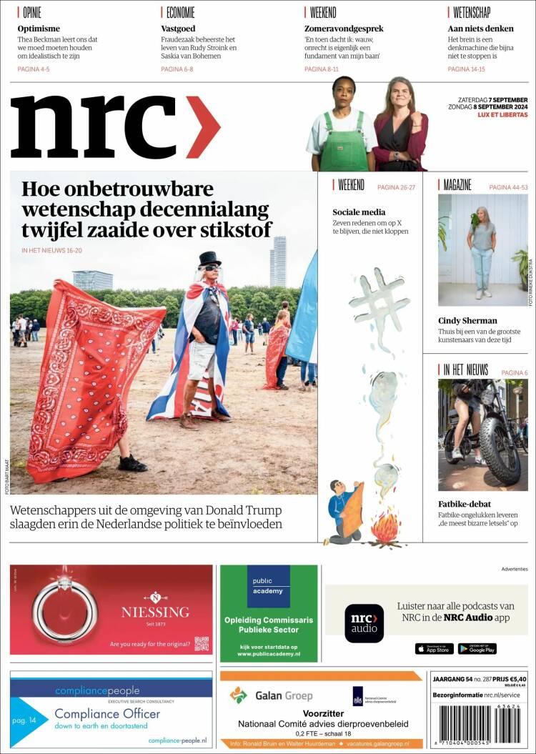Portada de NRC Handelsblad (Pa&iacute;ses Bajos)