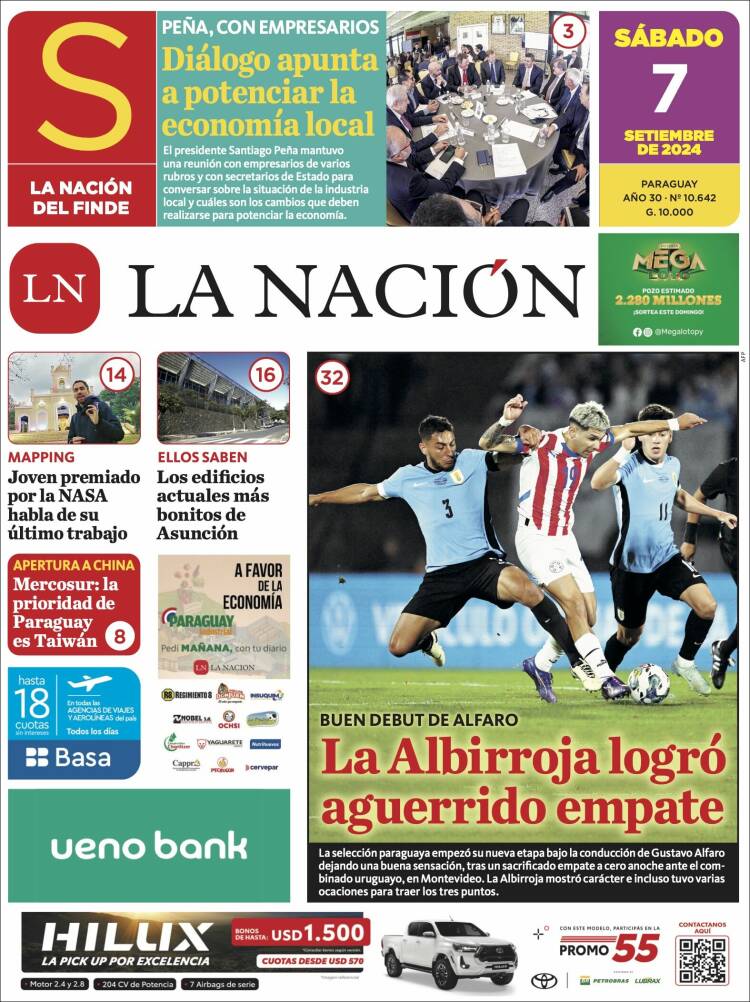 Portada de La Nación (Paraguay)
