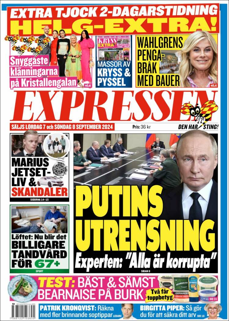 Portada de Expressen (Suecia)
