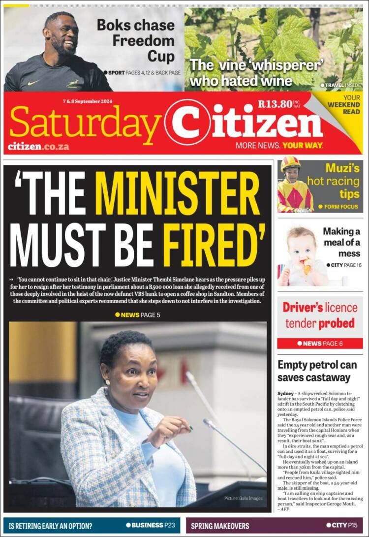 Portada de The Citizen (Sud&aacute;frica)