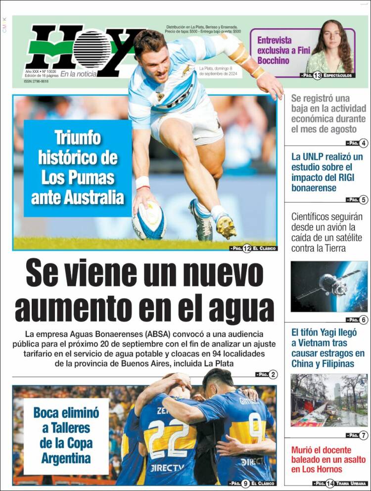 Portada de Diario Hoy (Argentina)