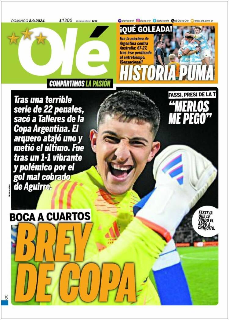 Portada de Olé (Argentina)