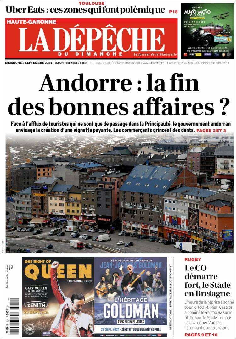 Portada de La Dépêche du Midi (Francia)