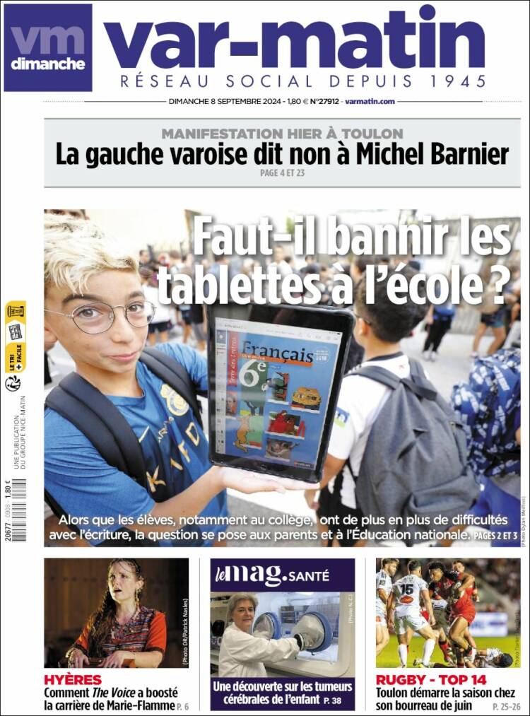Portada de Var-Matin (Francia)