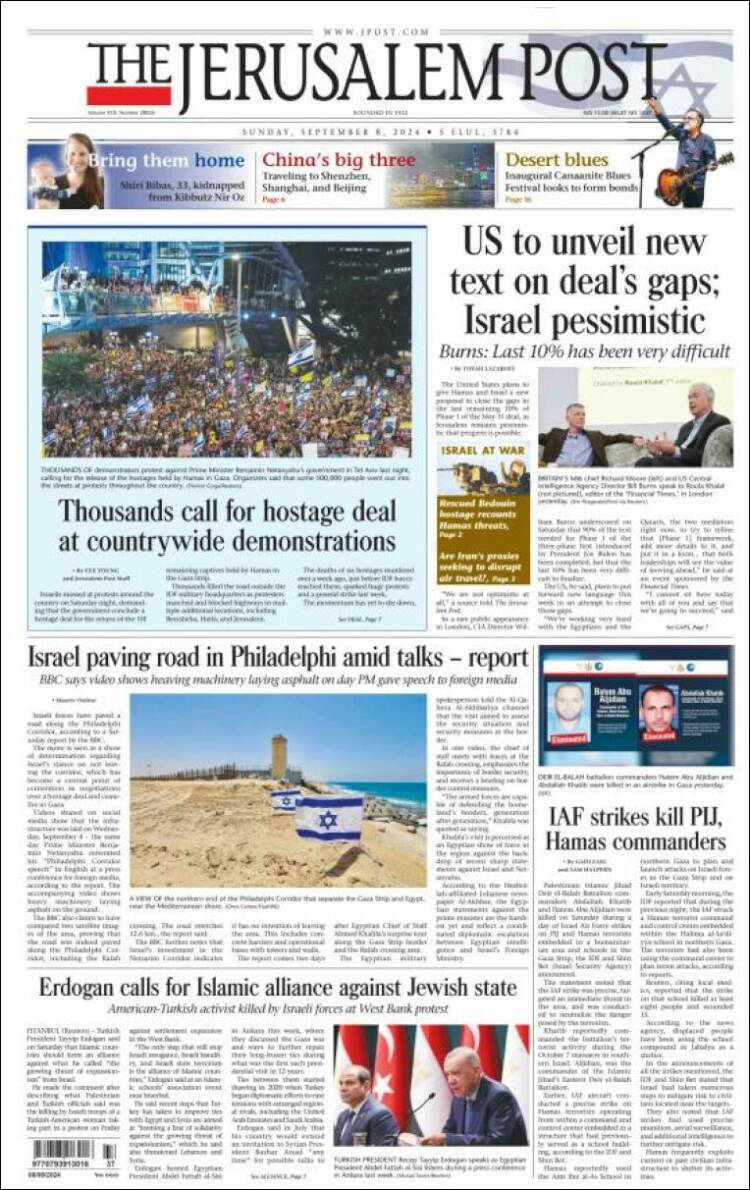 Portada de The Jerusalem Post (Israel)