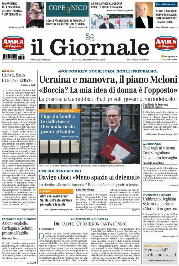 Portada de il Giornale (Italia)