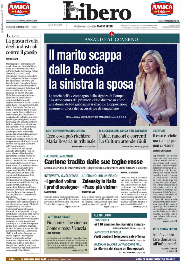Portada de Libero (Italia)