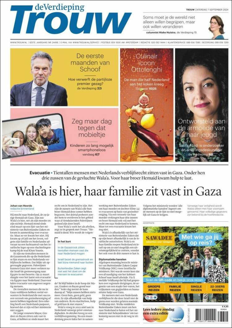 Portada de Trouw (Pa&iacute;ses Bajos)