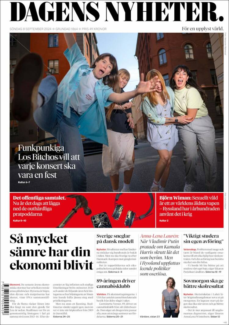 Portada de Dagens Nyheter (Suecia)