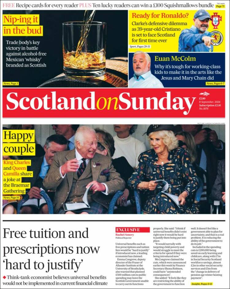 Portada de The Scotsman (Reino Unido)