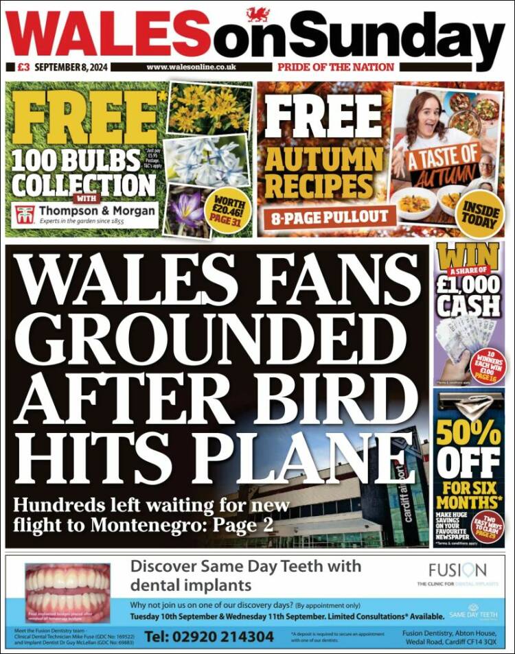 Portada de Western Mail (Reino Unido)