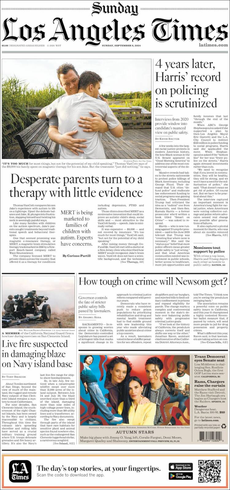 Portada de Los Angeles Times (USA)