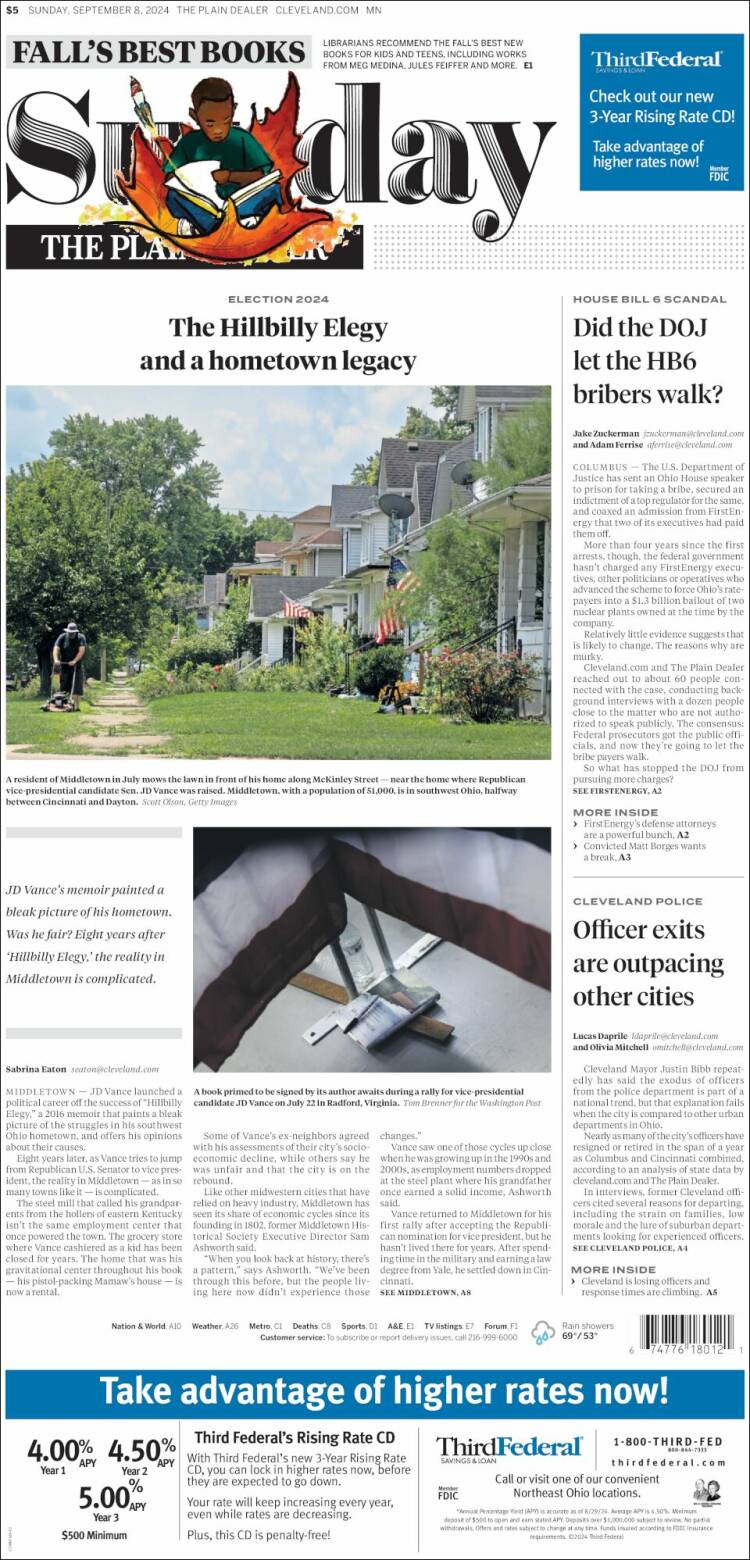 Portada de The Plain Dealer (USA)