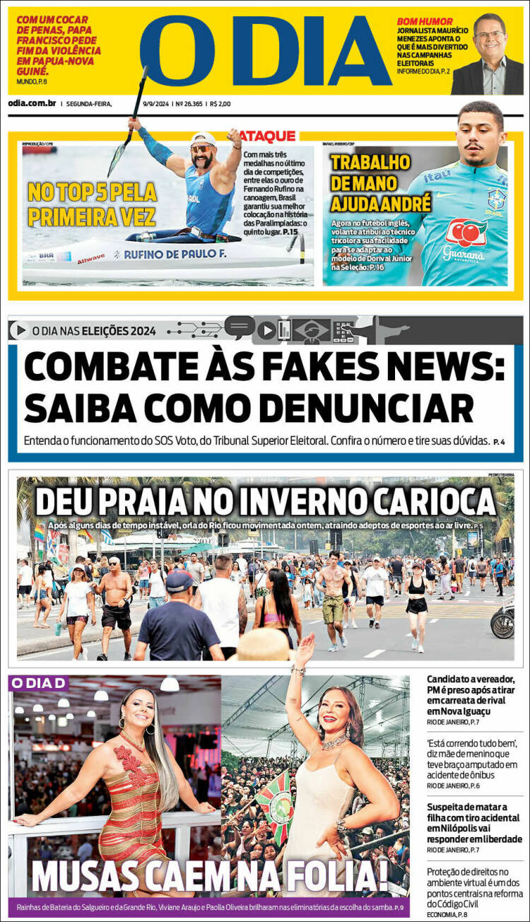 Portada de O Dia (Brasil)