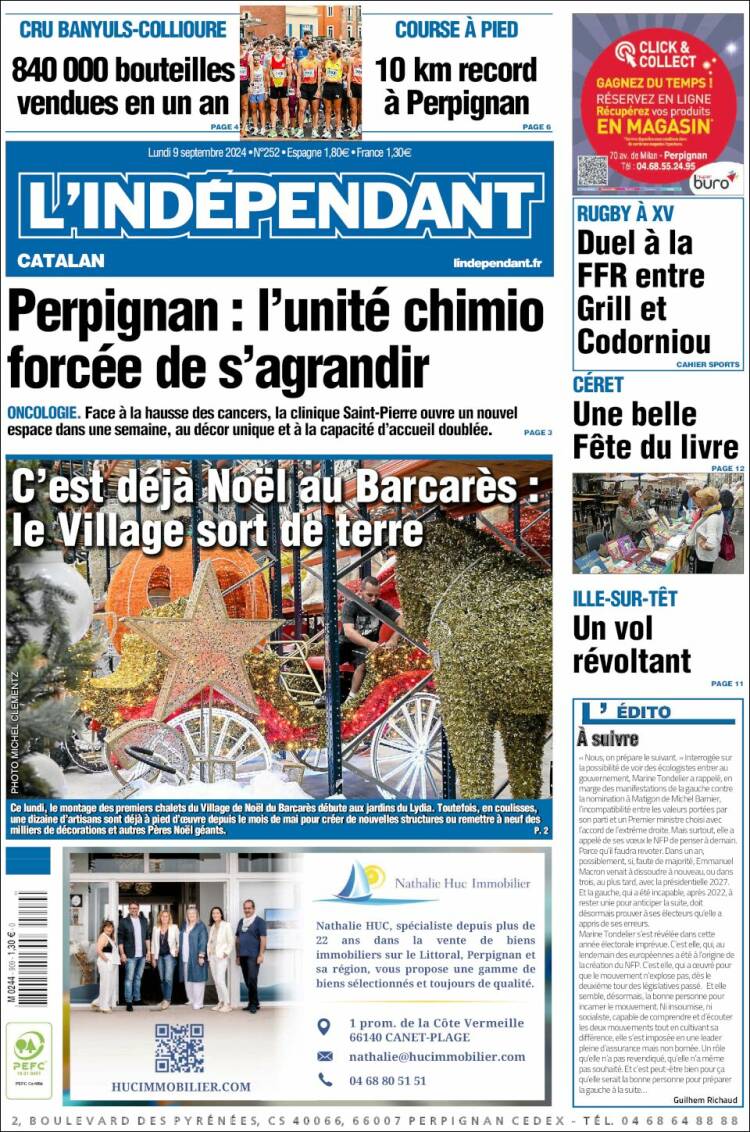 Portada de Le Indépendant (Francia)