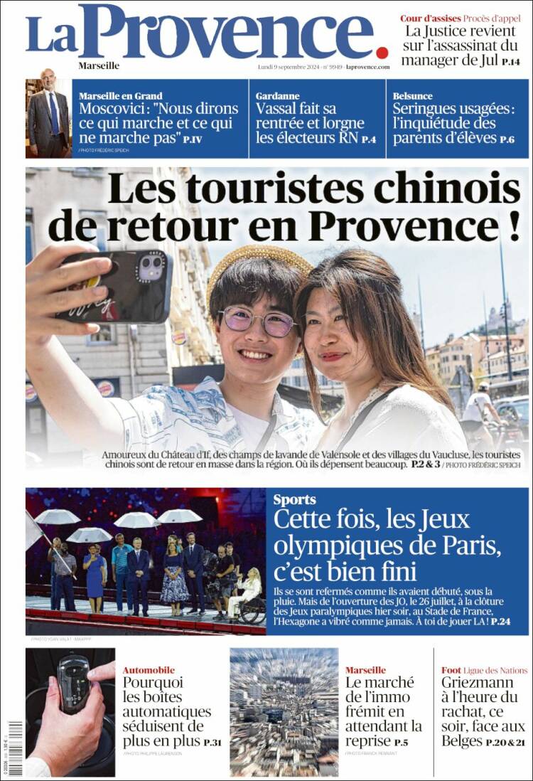 Portada de La Provence (Francia)
