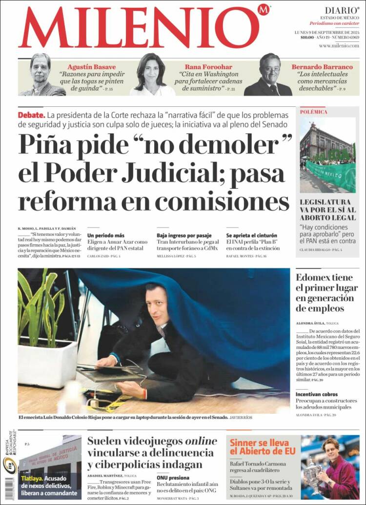 Portada de Milenio - Estado de México (M&eacute;xico)