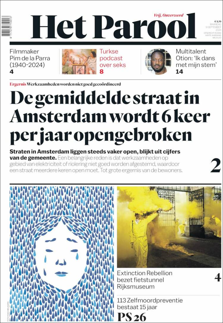 Portada de Het Parool (Pa&iacute;ses Bajos)