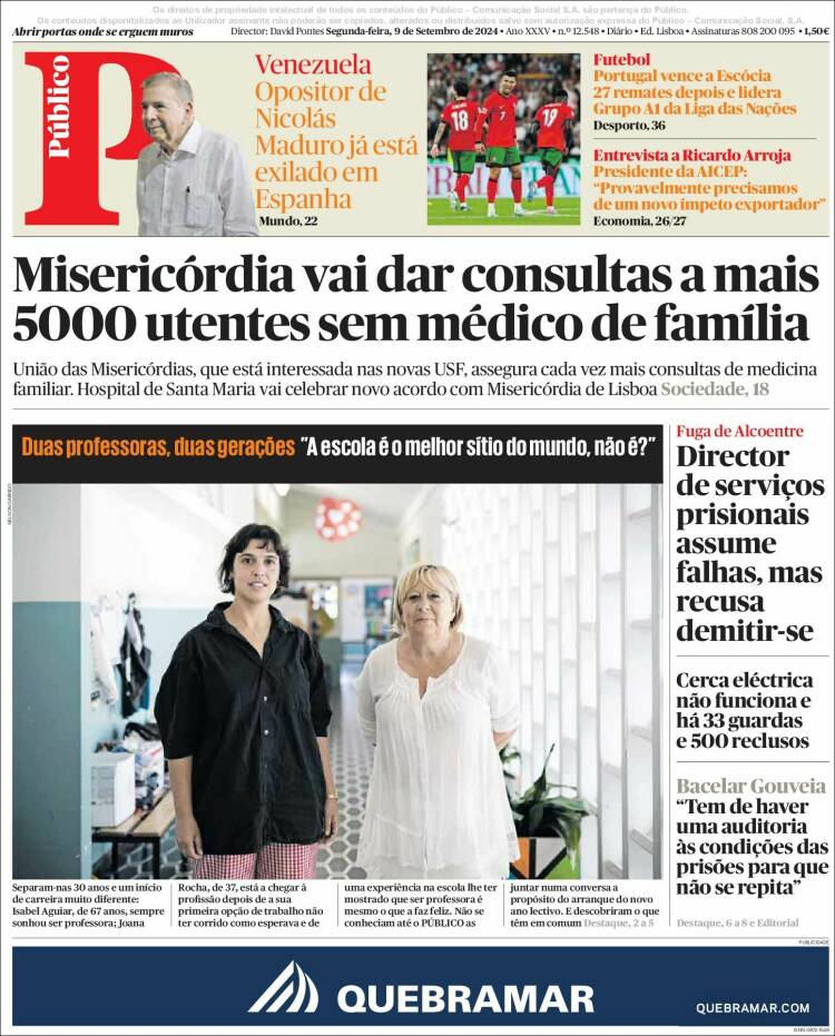 Portada de Público (Portugal)