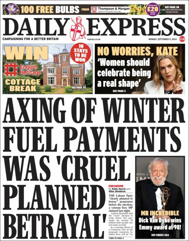 Portada de Daily Express (Reino Unido)