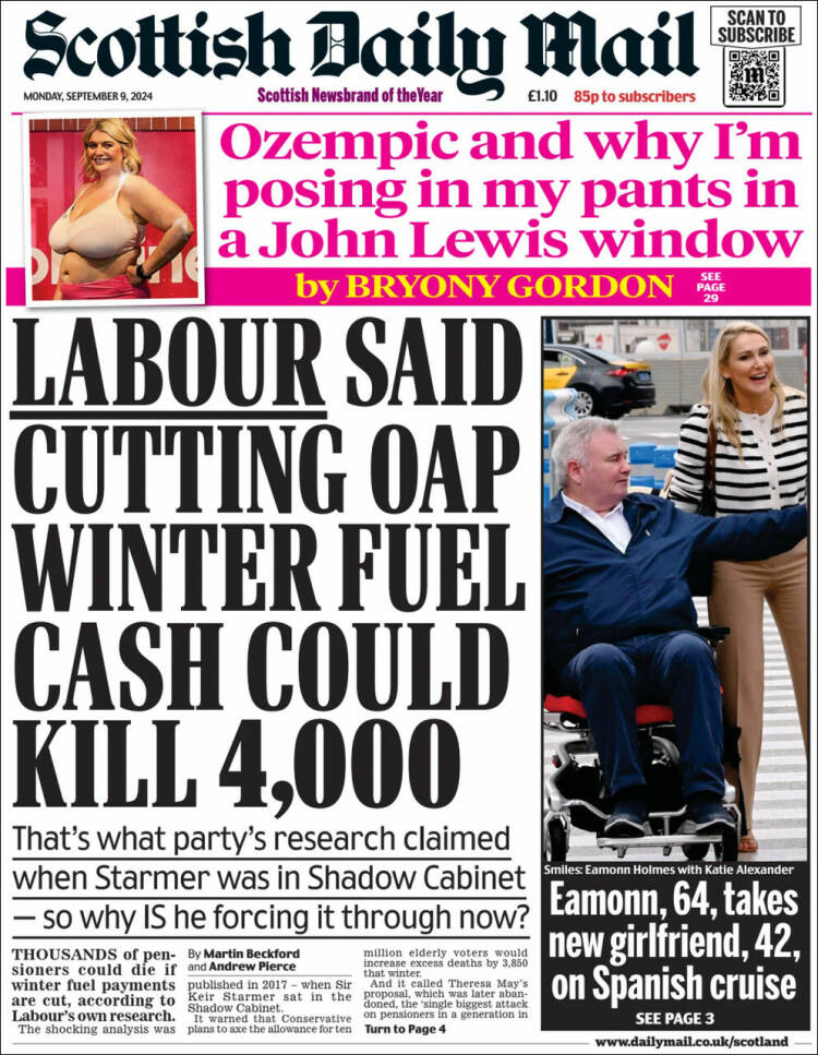 Portada de Scottish Daily Mail (Reino Unido)