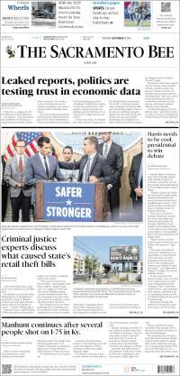 Portada de The Sacramento Bee (USA)