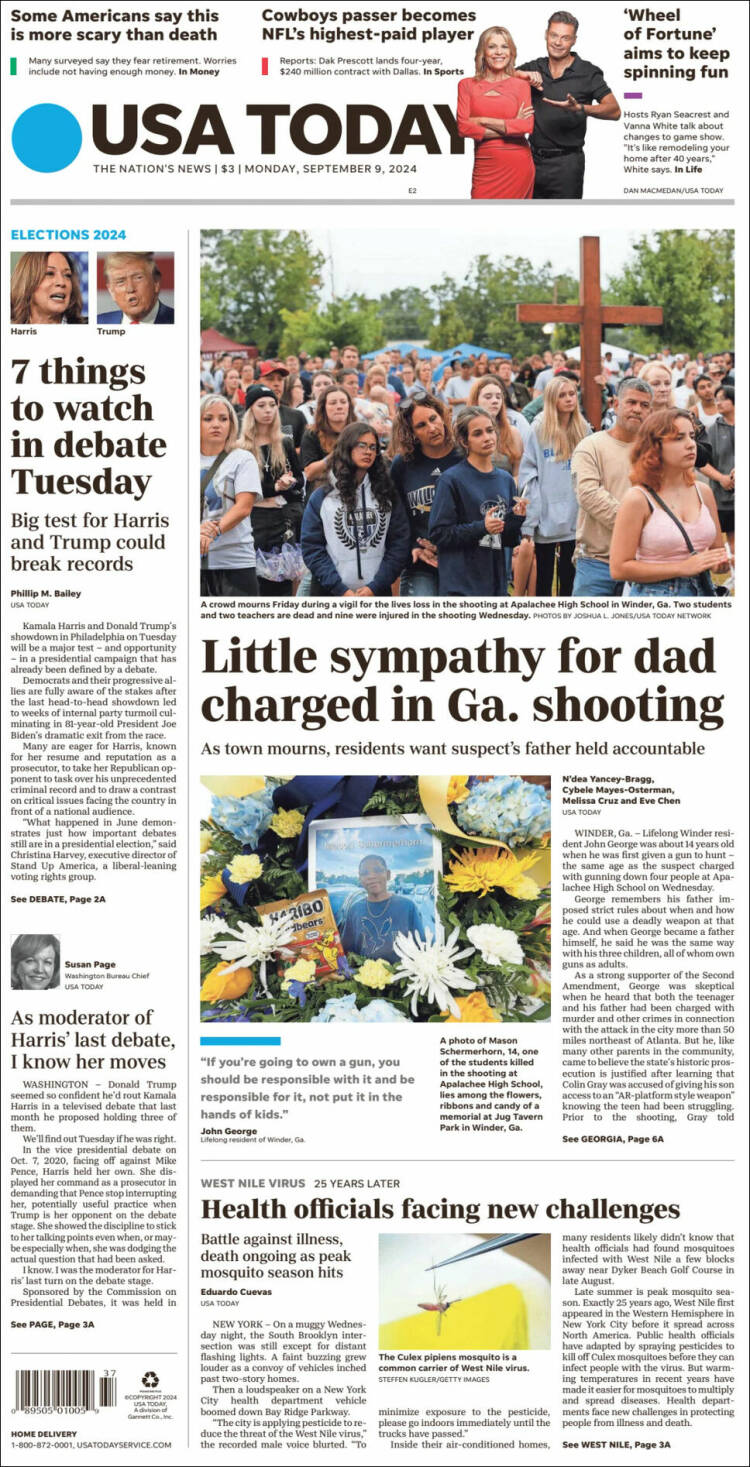 Portada de USA Today (USA)