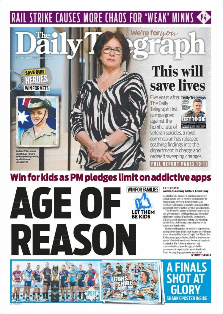 Portada de The Daily Telegraph (Australia)