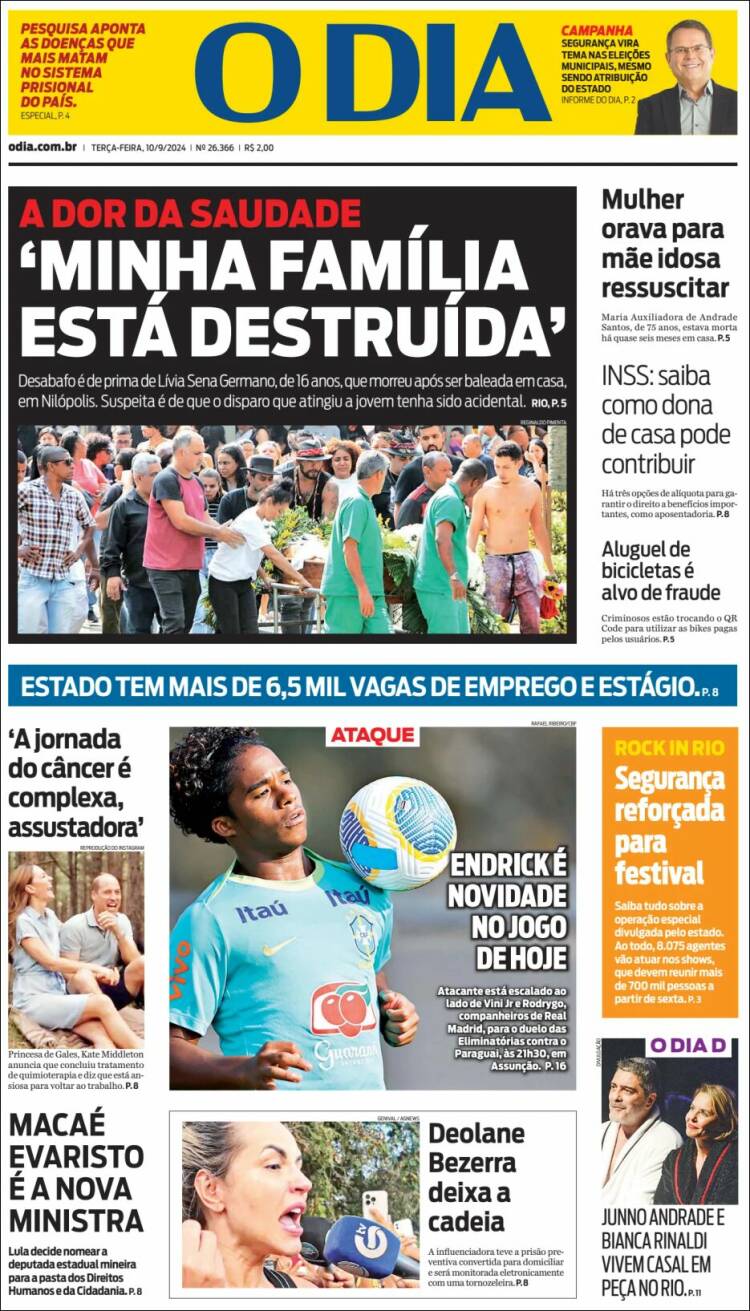 Portada de O Dia (Brasil)