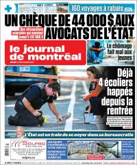 Portada de Le Journal de Montréal (Canadá)