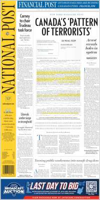 Portada de The National Post (Canadá)