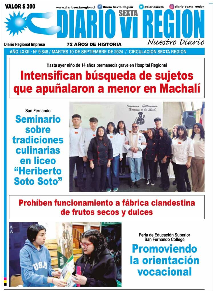 Portada de Diario VI Región (Chile)