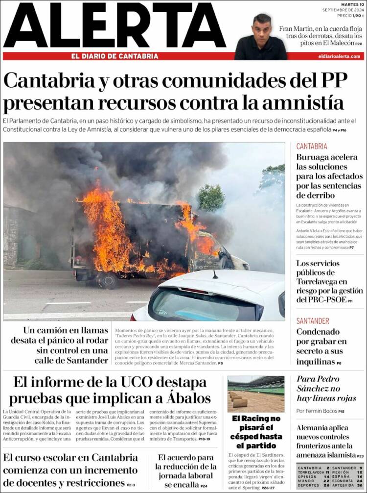 Portada de Alerta - El Diario de Cantabria (Espa&ntilde;a)