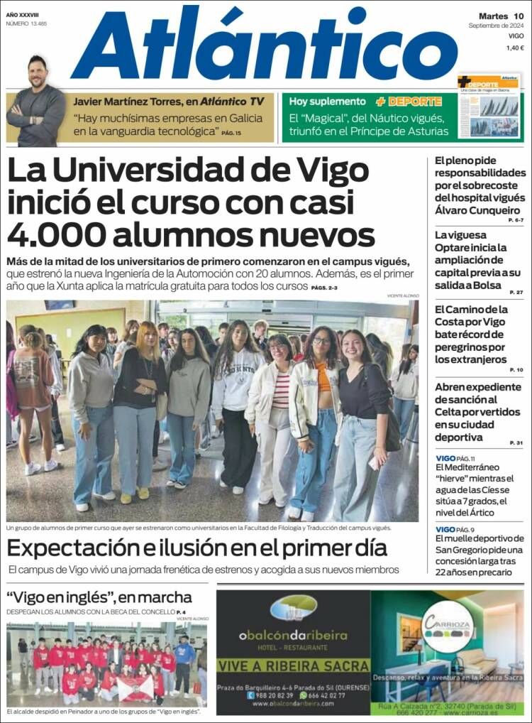 Portada de Atlántico Diario (Espa&ntilde;a)