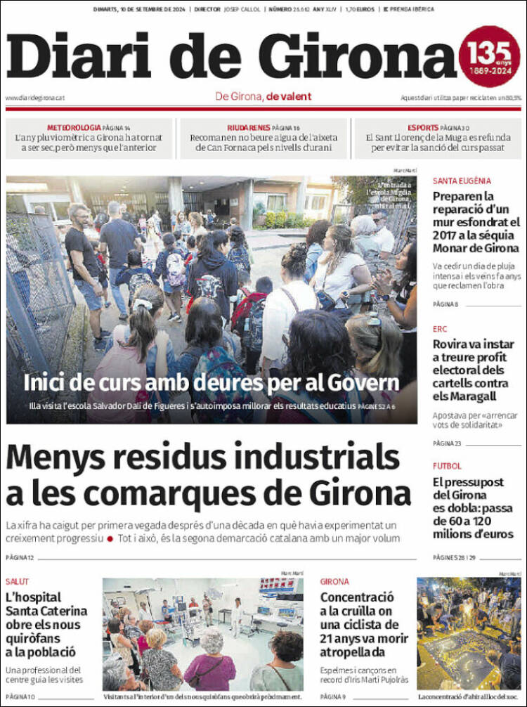 Portada de Diari de Girona (Espa&ntilde;a)