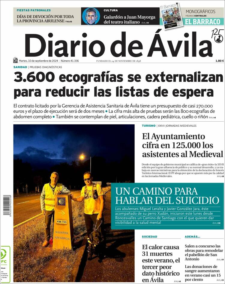 Portada de Diario de Ávila (Espa&ntilde;a)