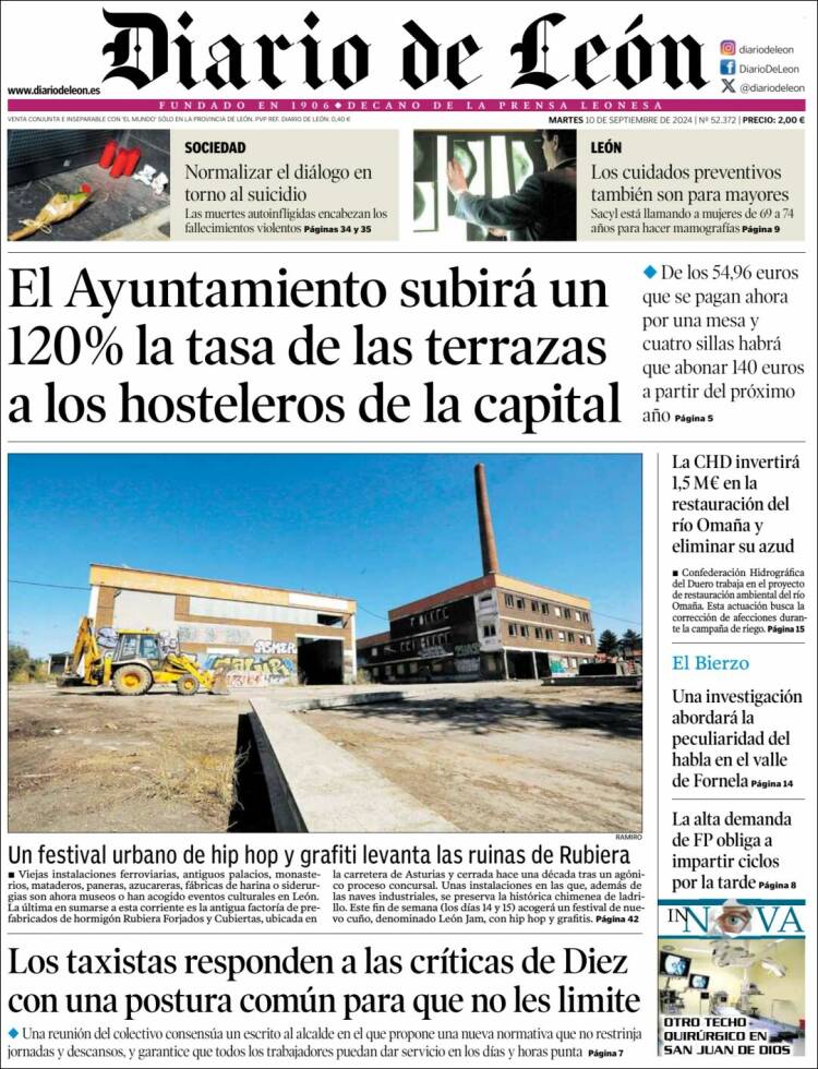 Portada de Diario de León (Espa&ntilde;a)