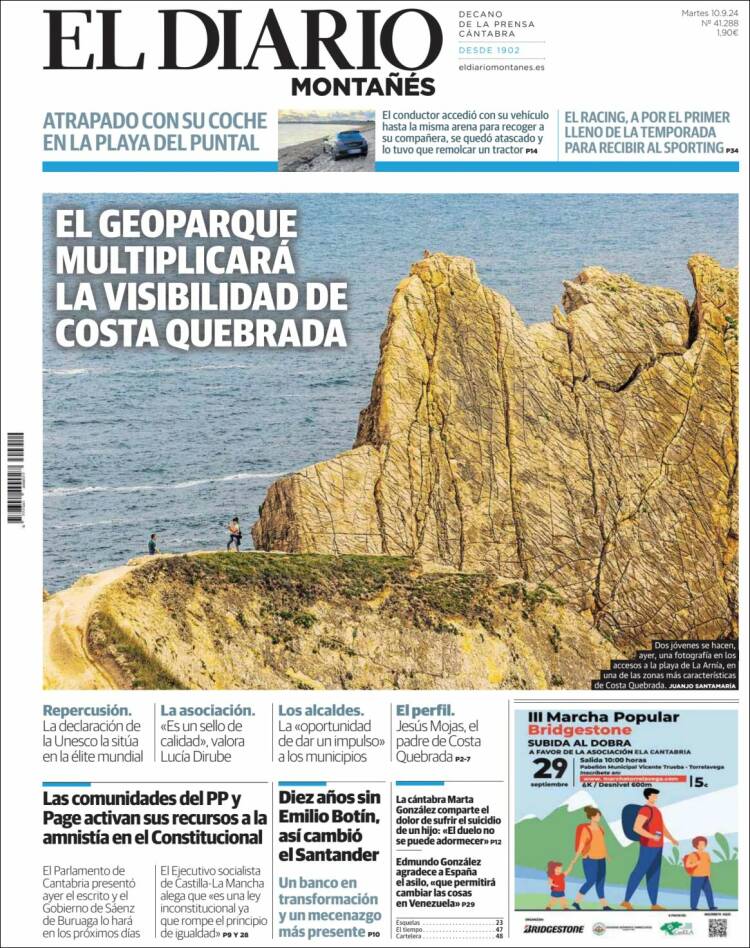 Portada de El Diario Montañés (Espa&ntilde;a)