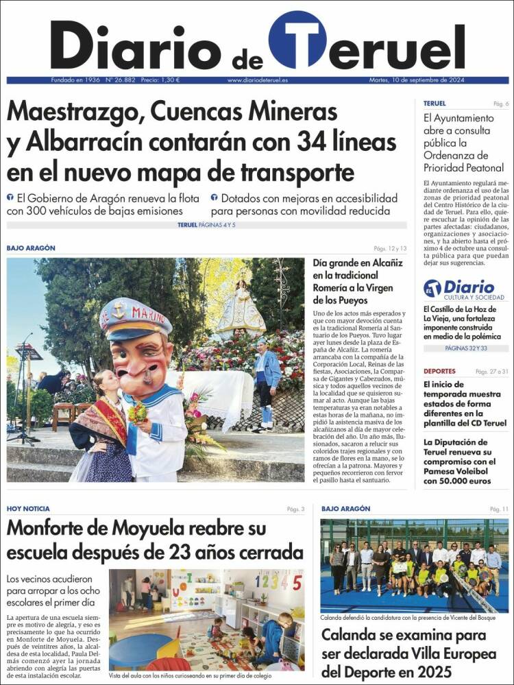 Portada de Diario de Teruel (Espa&ntilde;a)