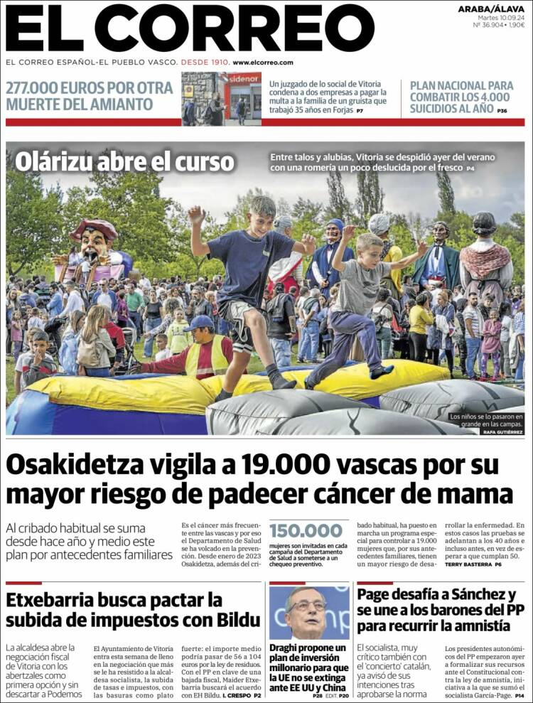 Portada de El Correo - Álava (Espa&ntilde;a)