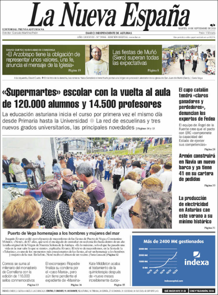 Portada de La Nueva España (Espa&ntilde;a)