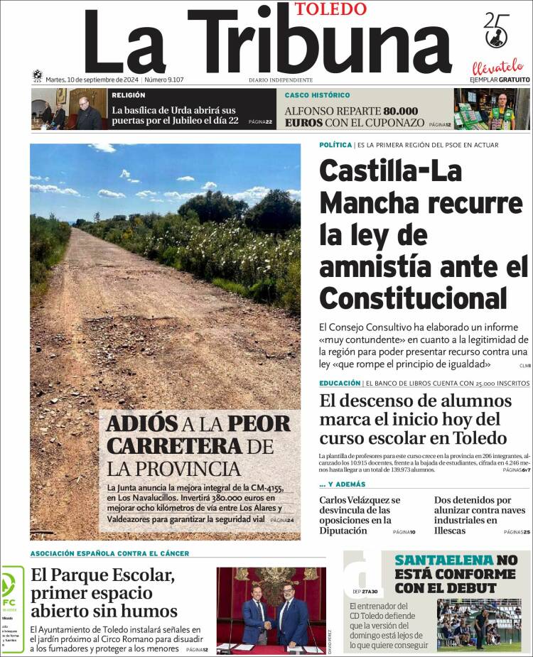 Portada de La Tribuna de Toledo (Espa&ntilde;a)