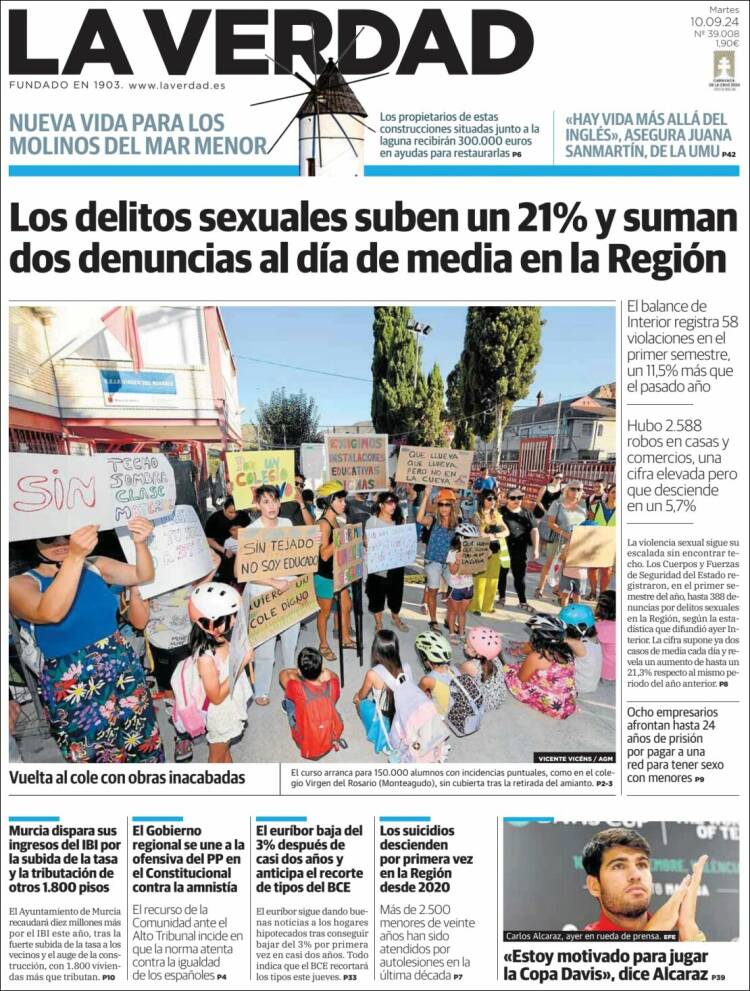 Portada de La Verdad de Murcia (Espa&ntilde;a)