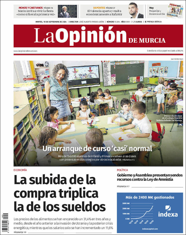 Portada de La Opinión de Murcia (Espa&ntilde;a)